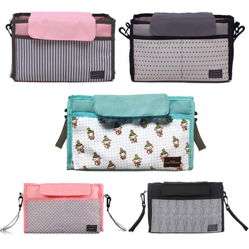 Product Introduction of Baby Stroller Hanging Bag Bottle Diaper Pants Large Capacity Storage Mommy Shoulder Bag 17