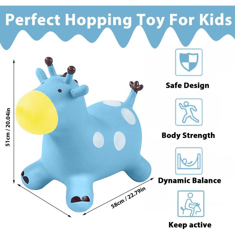 Animal Space Hopper for Kids, Inflatable Giraffe Bouncy Horse for Child Toddler, Children Inflatable Animal Hopper Ride on Jumping Toys for Boys Girls 1 2 3 4 5 6 Years Old Indoor Outdoor Bouncy Balls 2