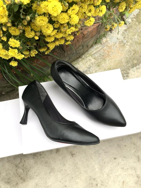 Giày cao gót nhỏ 7 phân da lì size từ 34 đến 40 màu đen mờ, trắng mờ và kem mờ