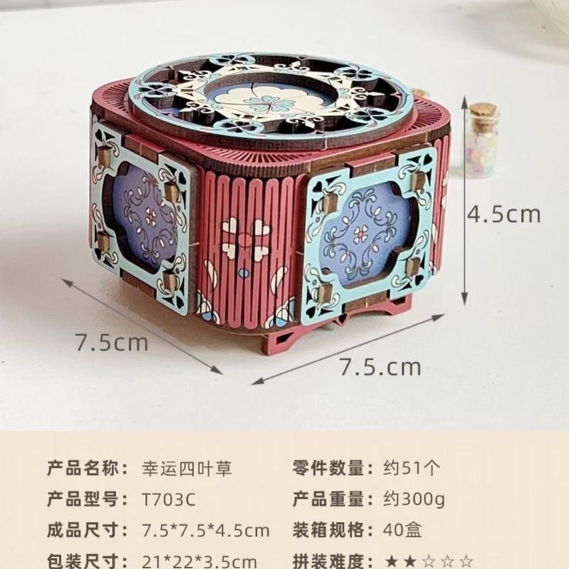 Hộp Nhạc Tự Làm, Hộp Nhạc Lắp Ráp Bằng Gỗ, Hộp Đựng Trang Sức Tám Tông Tự Làm, Làm Quà Tặng Sinh Viên, Thủ Công, Được Ủy Quyền Chính Thức 6