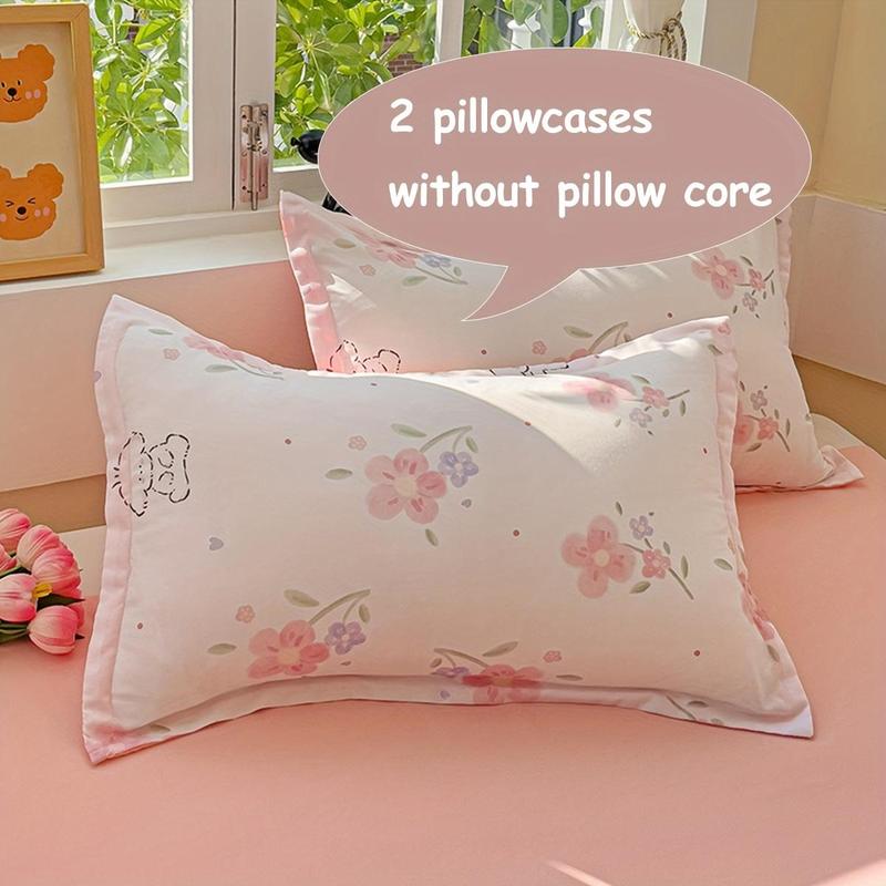 Product Introduction of Floral Print Bedding Set, 1 Count Bedspread & 1/2 Counts Pillowcase without Filler, Soft Comfortable Bedding Set for Home Bedroom 5