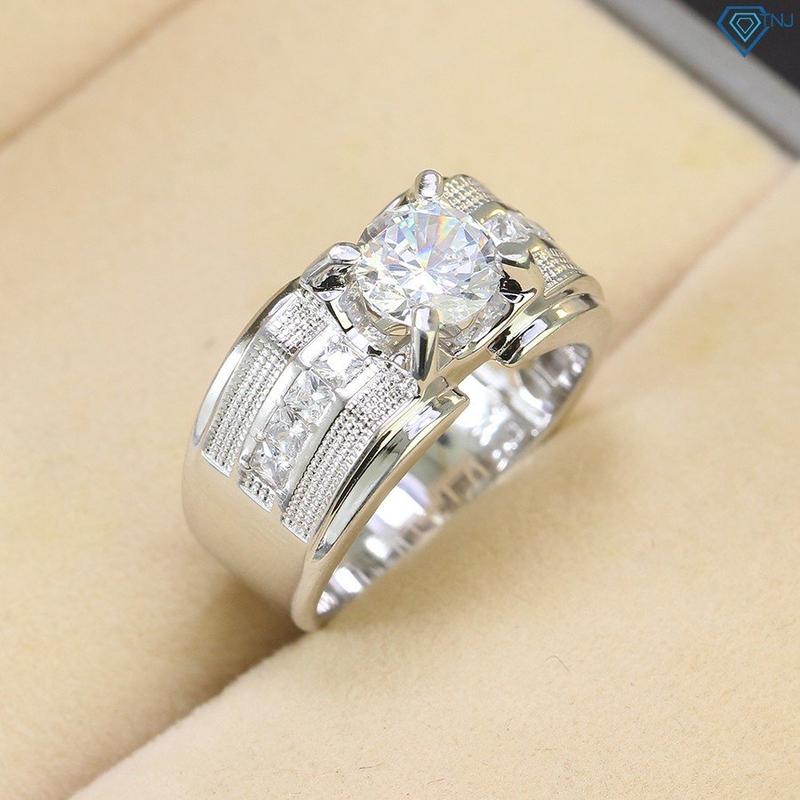 Nhẫn bạc 925 nam si bạch kim đẹp NNAXK0018 - Trang Sức TNJ
