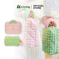 Gambar U-Living Tas Penyimpanan Make Up Tas Organizer Tempat Kosmetik Travel Pouch Motif Kotak Lucu Aesthetic TM014 - Fluffy Pink Kecil dari U-Living Official Store Kota Bekasi 1 Tokopedia