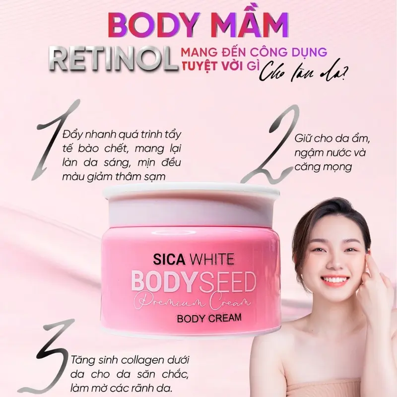 Kem Body Seed Mầm Sica White Chính Hãng 200gr Sữa Dưỡng Thể Hỗ Trợ Trắng Da Toàn Thân Dưỡng Ẩm Sáng Da Dưỡng Da Body Nữ Women 1