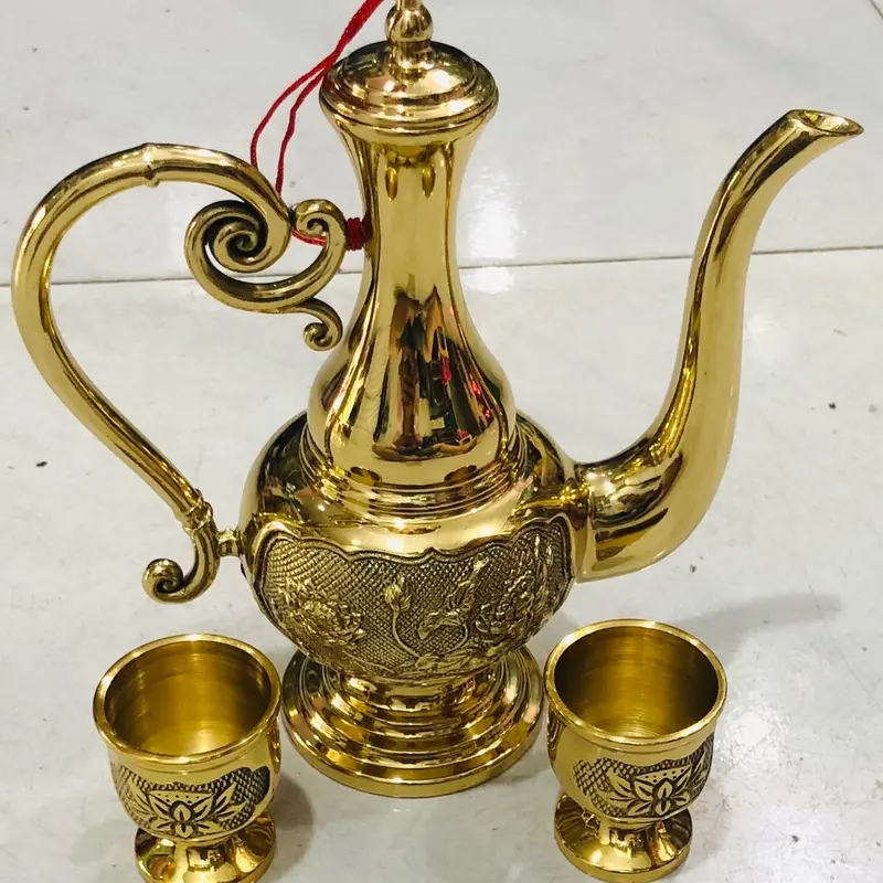 Bộ bình ly đồng sang trọng dùng trong đám cưới và đám hỏi 1