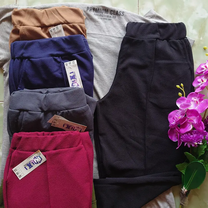 Nikipants~ DOTY PANTS Kasual/kerja All Size REMAJA - JUMBO fit BB 40-80kg ADA M to XL & XXL to 3XL | Crepe Premium TEBAL & MELAR celana kerja panjang garis bawahan Wanita 5