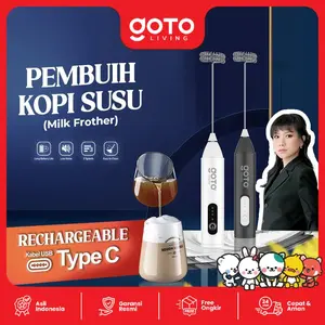 [COD] Goto Living X Mak San Shane Milk Frother Hand Mixer Pengaduk Kopi Electric Portable #CR