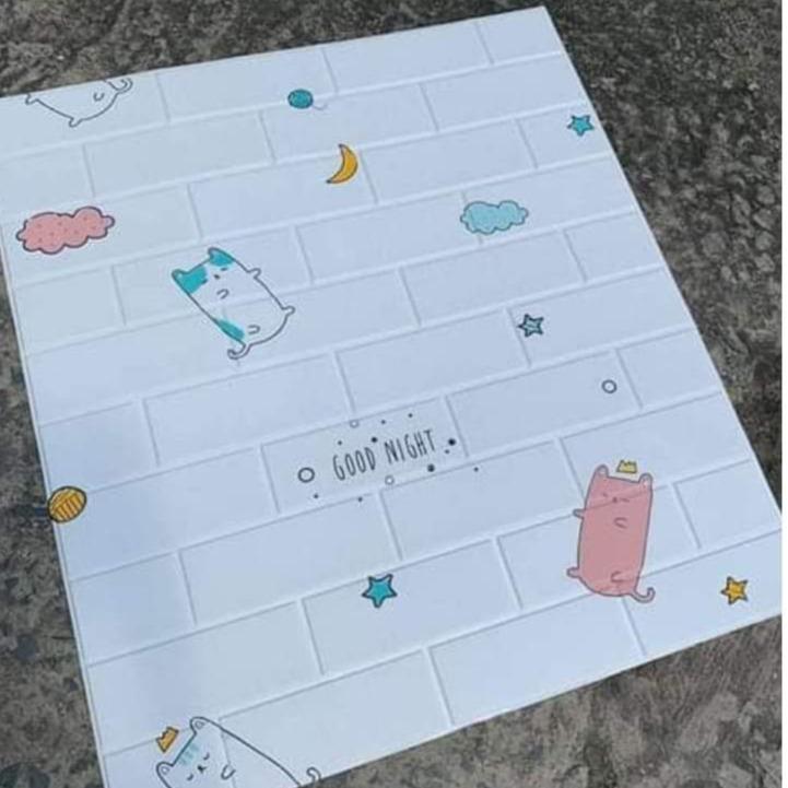 Xốp Dán Tường Hoạt Hình Vui Nhộn Siêu Đẹp. Kích Thước 70x77cm Có Keo Sẵn puffy sticker miếng dán phản quang cờ phòng vệ sinh ốc sên xanh 5