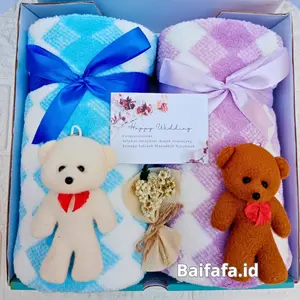 Hampers | Gift Set Box Handuk 70X140 Couple Pasangan | Hampers Wedding | Kado Pernikahan |Handuk Couple