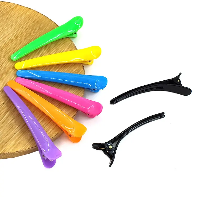 Plastic duckbill clip color hair clip hairdressing DIY jelly color clip bangs crocodile clip