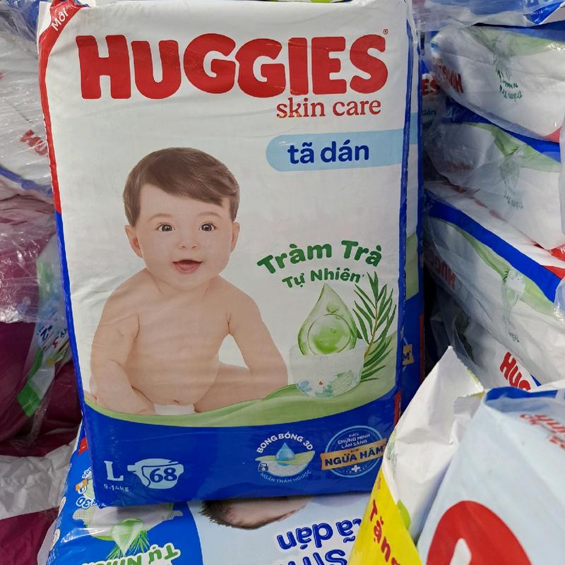 TÃ DÁN HUGGIES TRÀM TRÀ L68 SKINCARE (9-14kg).I Mỏng