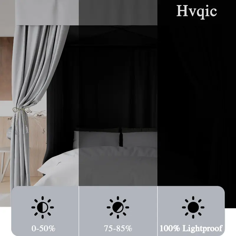 Four-corner Bed Canopy Mosquito Net, 1 Set Modern Simple Bed Curtain, Bedroom Decorative Curtain, Blackout Bed Canopy, Home Bedroom Accessories, Felt Fabric Net 3