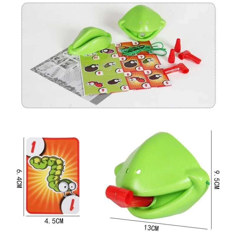 1 Set Chameleon Lizard Mask Wagging Tongue Lick Cards Board Games for Children Kids Birthay Party Favors Funny Desktop Game Toys 2