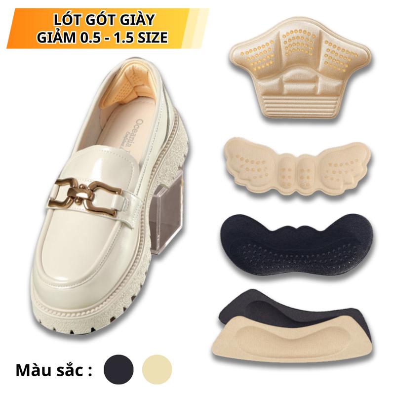  Các loại lót gót giày giảm size  chống rộng  - Giải pháp chống giày bị rộng tuột gót - Đệm gót giảm 0.5-1.5 size êm chân 