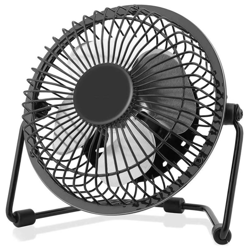 Original Meet Mini USB Table Desk Personal Fan Metal Design, Quiet Operation 4' USB Cable Fan 0