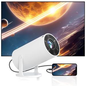 AMX100 Portable Outdoor Projector, Native 720P Movie Projector with Remote Control, Home Theater Projector Compatible with USB/HDMI/3.5mm Headphones