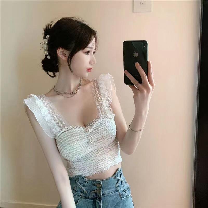 Product Introduction of New Camisole Women's Design Sense Niche Wooden Ear Temperament Short Bottoming Top-1728 13
