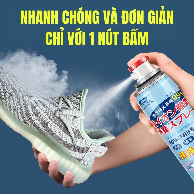 Bình Xịt Khử Mùi Giày Nano Bạc 260ml - Khử Mùi 24h, Tỏa Hương Thơm Chống Hôi Chân
