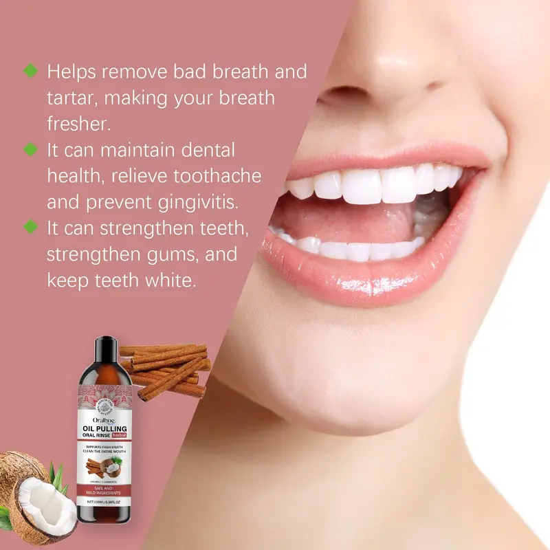 Oil Pulling Mouthwash, Oral Care Mouthwash, Daily Oral Care Product for Men & Women, Dental Care Product for Home & Travel 5