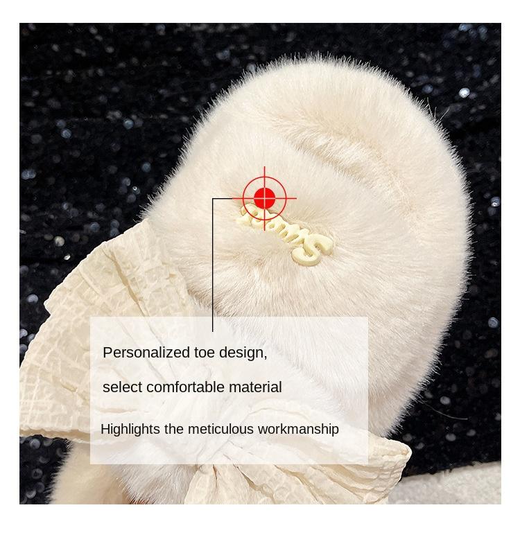 Product Introduction of Korean Style Fluffy Slippers Women's Outdoor Wear Winter Home Non-Slip Dormitory Cotton Slippers Thick Bottom Increased by Insulated Cotton-Padded Shoes Footwear Flipflop 1