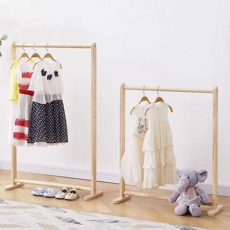 [SG Ready Stock ] Children's Solid Wooden Clothes Rack Floor Small ...