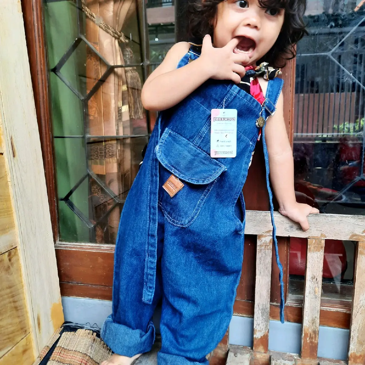 overall jeans panjang
