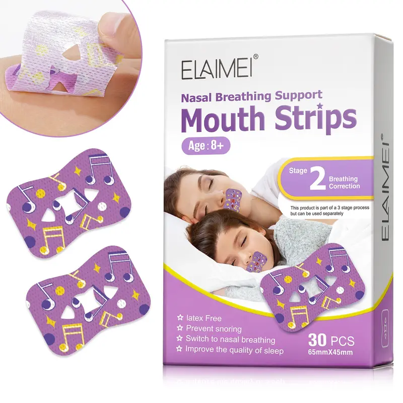 Sleep Breathing Closed Mouth Patch, 2 Boxes Mouth Strips for Prevents Snoring, Drooling, and Sleep Talking, Suitable for Adults and Children 8