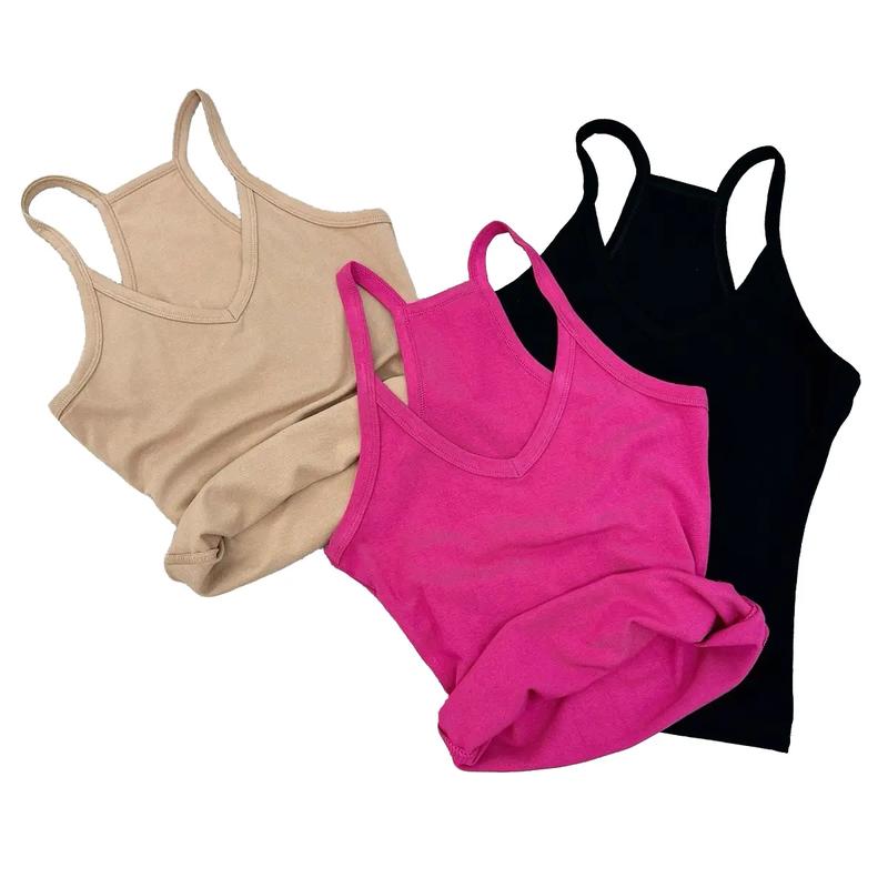 B21_Áo 2 Dây Cổ V Phôm Ôm Body Chất Zip Lụa QC