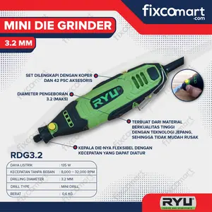 RYU Mini Die Grinder / Mesin Gerinda / Gerinda Botol / Tuner RDG 3.2