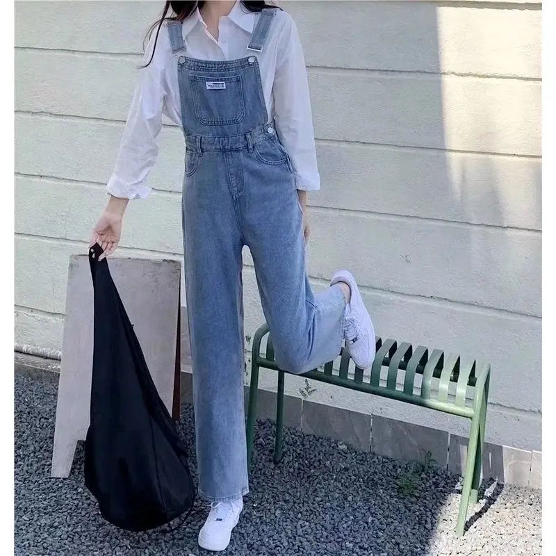 Jumpsuit Overall jeans wanita jeanswash Panjang 0