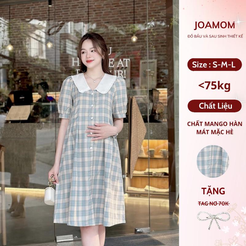 Váy đầm bầu kẻ thanh lịch big size cho bầu và sau sinh Joamom V152 woman