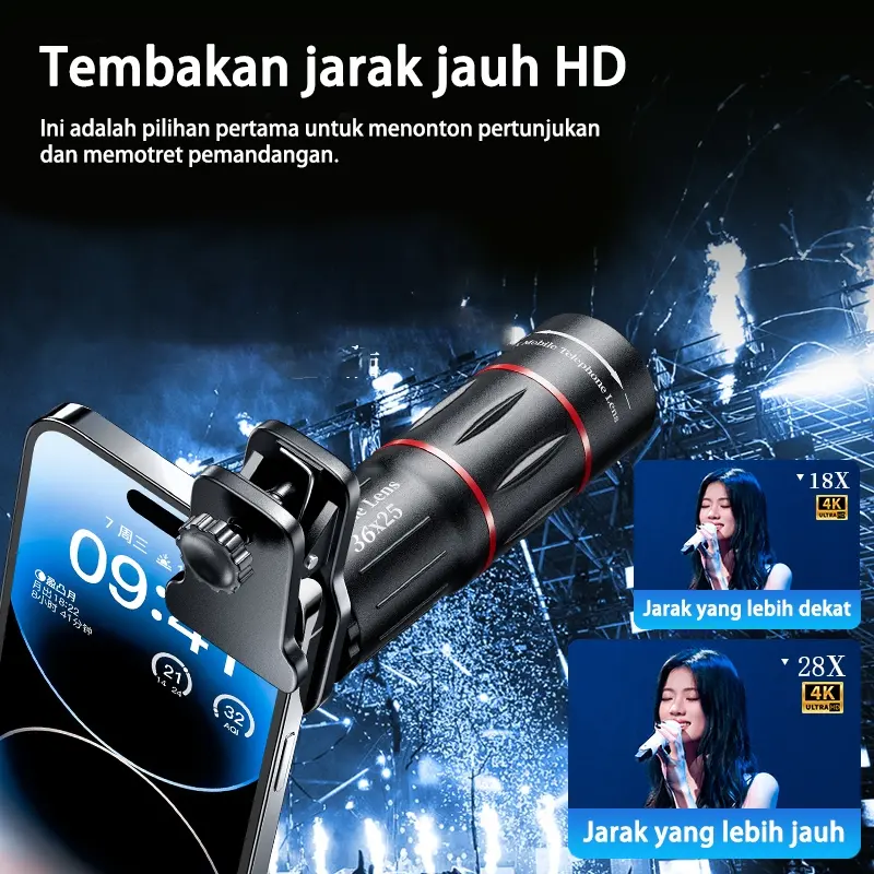 Lensa 36x Zoom / Lensa Zomm Lens Kamera Tele Zoom HP 36X Zoom Lensa Universal 36X Handphone Bermata HD Ponsel Lensa Camera HP Ponsel Lensa Zoom Optik Dengan Tripod untuk Ponsel / APEXEL 36X Lensa Phone Camera Telecope Telephoto Zoom / Telepon