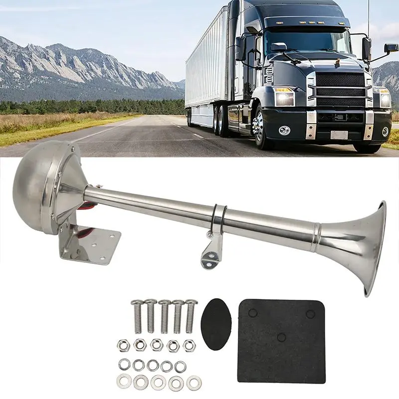 105Db Single Air Trumpet Electric Air Horn 12V  Air Horns Compressor For Car Lorry Train Boat Marine RV Trailer SUV Truck