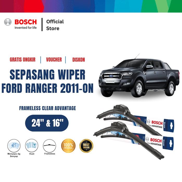 Promo Bosch Sepasang Wiper Ford Ranger 2011-on Frameless Advantage 24 ...