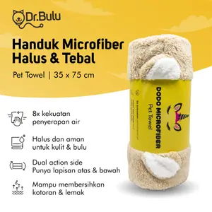 PET MICROFIBER TOWEL (RANDOM COLOUR) - Dr.Bulu - Handuk Microfiber Hewan Peliharaan Lembut, Tebal, Daya Serap TInggi, Microfiber, Halus antiseptik anjing & kucing