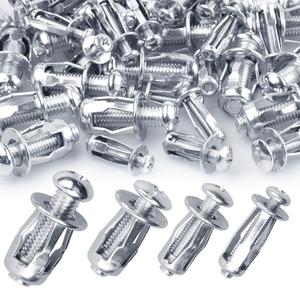 100 piezas de pernos de expansión y tuercas de acero al carbono para juegos, con diseño en forma de pétalo, tornillos de pétalo M4 M5 M6, remaches huecos de hierro galvanizado con ranura cruzada, duraderos, anticorrosivos, para construcción.