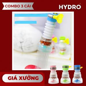 Combo 3 Đầu Vòi Lọc Nước Tăng Áp Chống Bắn Nước 360 Độ, Tiết Kiệm Nước, Lọc Cặn Bẩn, Dễ Lắp Đặt, Cho Bếp & Nhà Tắm
