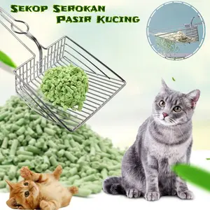 AimayaPet-Sekop Serokan Pasir Stainless Sendok pasir bentuk jaring stainless steel Scoop Pasir Kucing Sekop Pasir Cat Litter Skoop Sekop Debu Logam Kucing Serokan Pasir Kucing