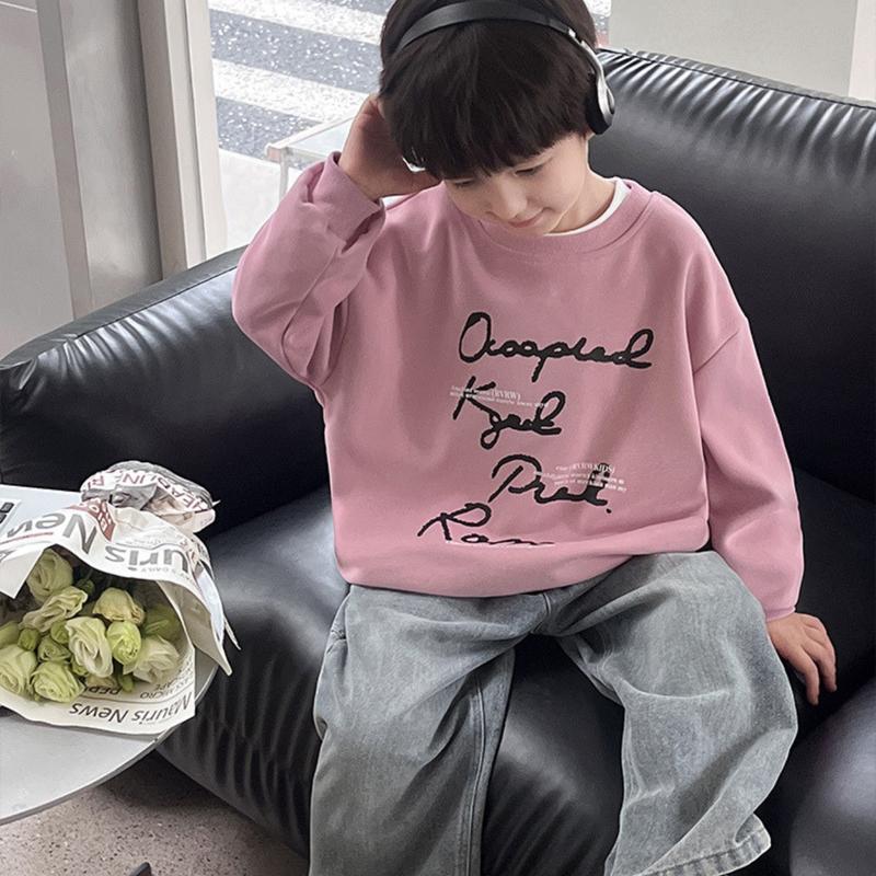 ÁO NỈ MỎNG CHẤT MỀM THOÁNG MẶC MÙA THU IN CHỮ TÔNG MÀU HỒNG ĐẤT RẤT ĐẸP CHO BÉ TRAI VÀ BÉ GÁI áo  hoodie