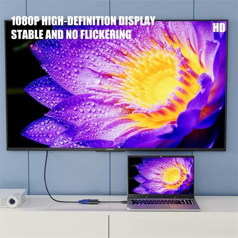 Product Introduction of 1080P DP to VGA Adapter Cable DisplayPort Male to VGA Female Converter Adapter For Projector TV Laptop Computer 4