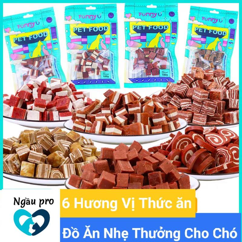 Product Introduction of Ngaupet- Đồ ăn thưởng cho chó (nhiều loại), Snack cho thú cưng ăn nhẹ bánh đa hương vị thịt bò, gà, phô mai viên thịt ngộ nghĩnh hấp dẫn giúp nghiền răng sạch răng gói 100g 16