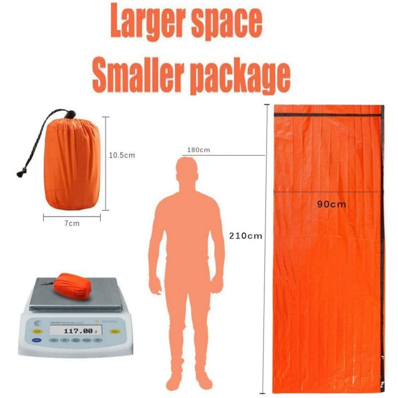 Outdoor Emergency Survival Sleeping Bag Thermal Blanket Mylar Waterproof Reusable Sack Portable Camping Hiking Emergency Gear 4