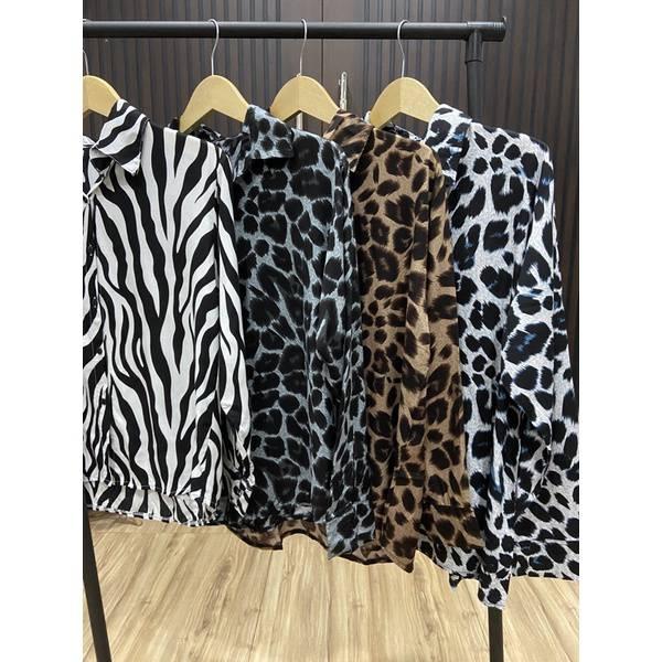 kemeja leopard jumbo / kemeja leopard LD 120 / kemeja leopard oversize Baju  Rayon Panjang 6