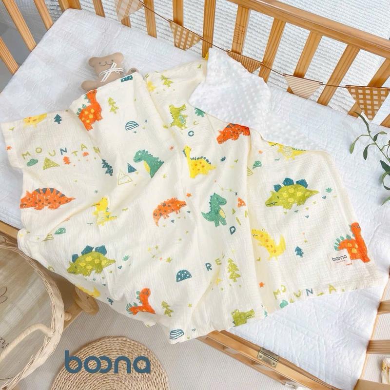 Product Introduction of [BOONA] Chăn Nhung Hạt Đậu Mặt Vải Muslin Boona Cao Cấp, Mền Đắp Hoạ Tiết Hàn Quốc Mềm Mại, Ấm Áp Cho Bé KT 80x100cm 10