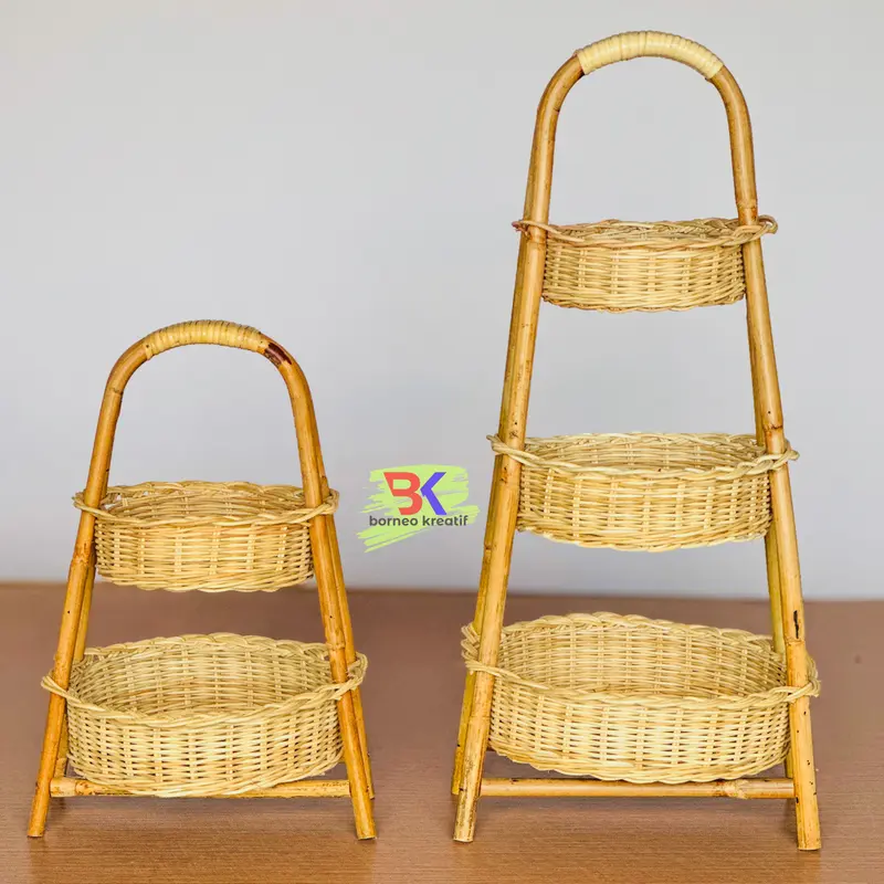 Keranjang Bawang / Rak Bumbu Rotan Susun / Tempat Rempah Dapur kitchen susun hitam 6