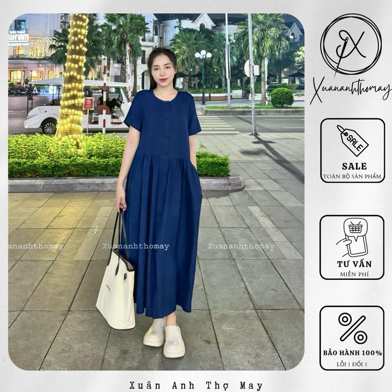 V22 - Váy babydoll cúc bọc - Xuananhthomay 1