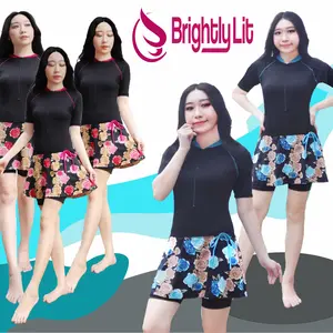 BrightlyLit/ baju renang wanita dewasa baju renang pendek mode rok M0TIF pakaian diving perempuan Swimwear Sport Outdoor