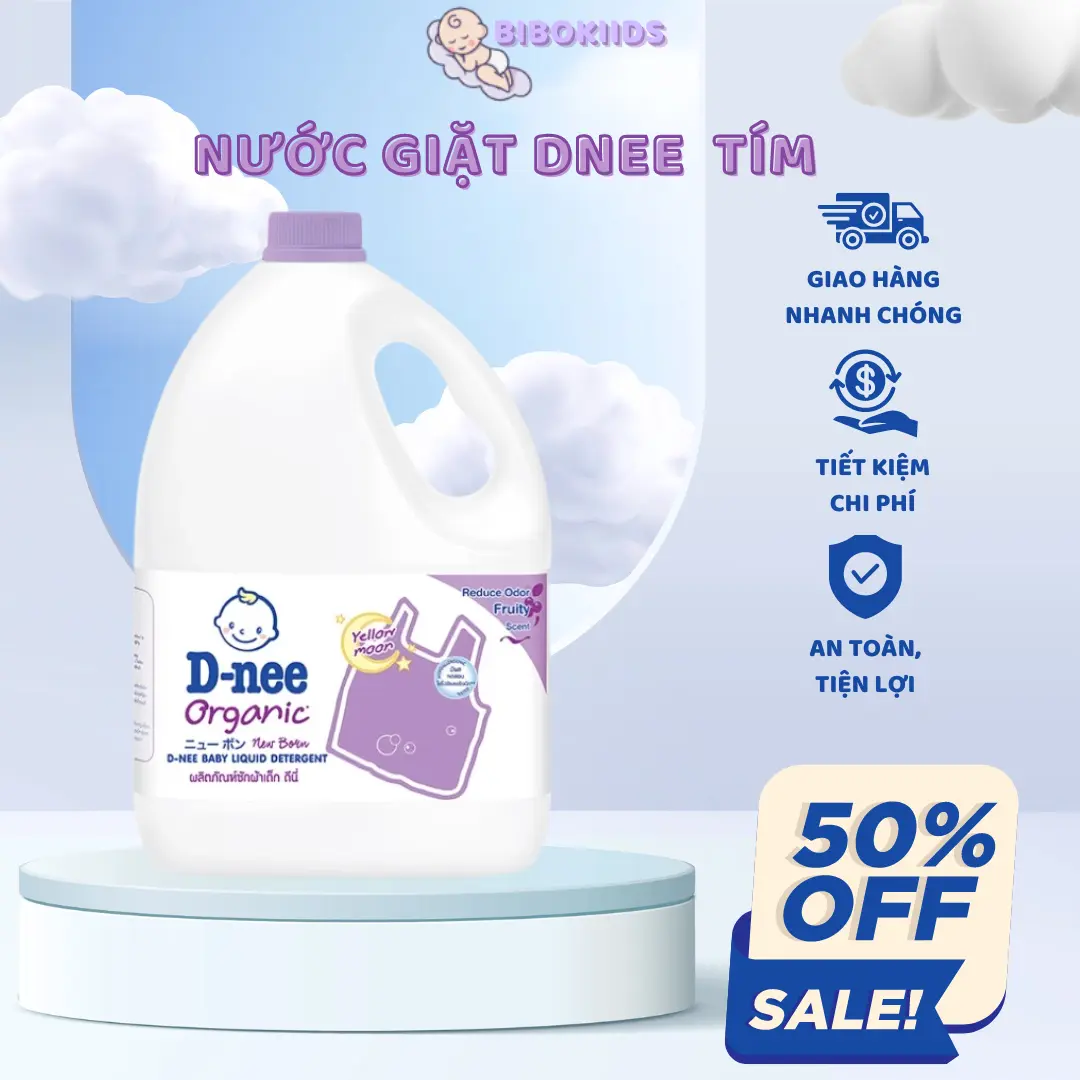 Nước giặt quần áo Dnee Thái Lan 3000ml cho bé -Công ty Đại Thịnh (màu Tím)