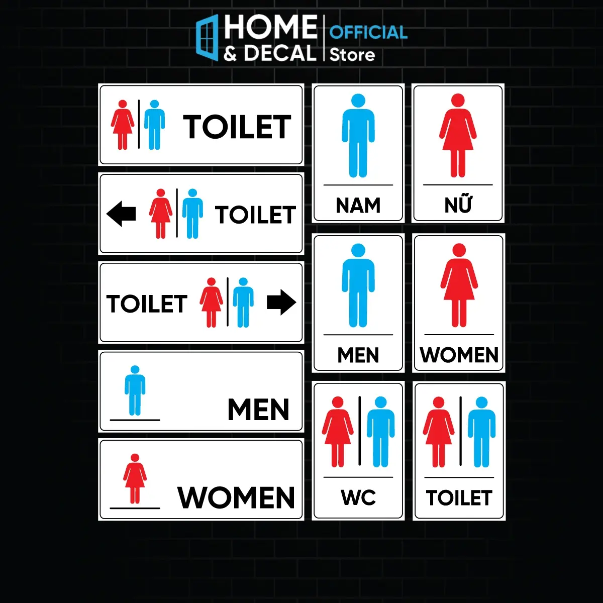 Decal Nhà Vệ Sinh, Decal Bảng Toilet, WC - Sticker Decor Nhà Vệ Sinh ...