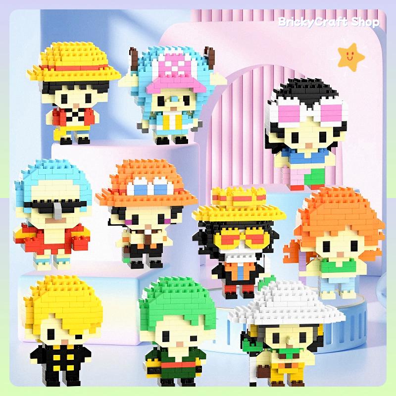 Mô hình one piece mini luffy zoro naruto lắp ráp xếp hình anime nhỏ giá rẻ Đồ chơi lắp ráp DIY tặng cho trẻ em